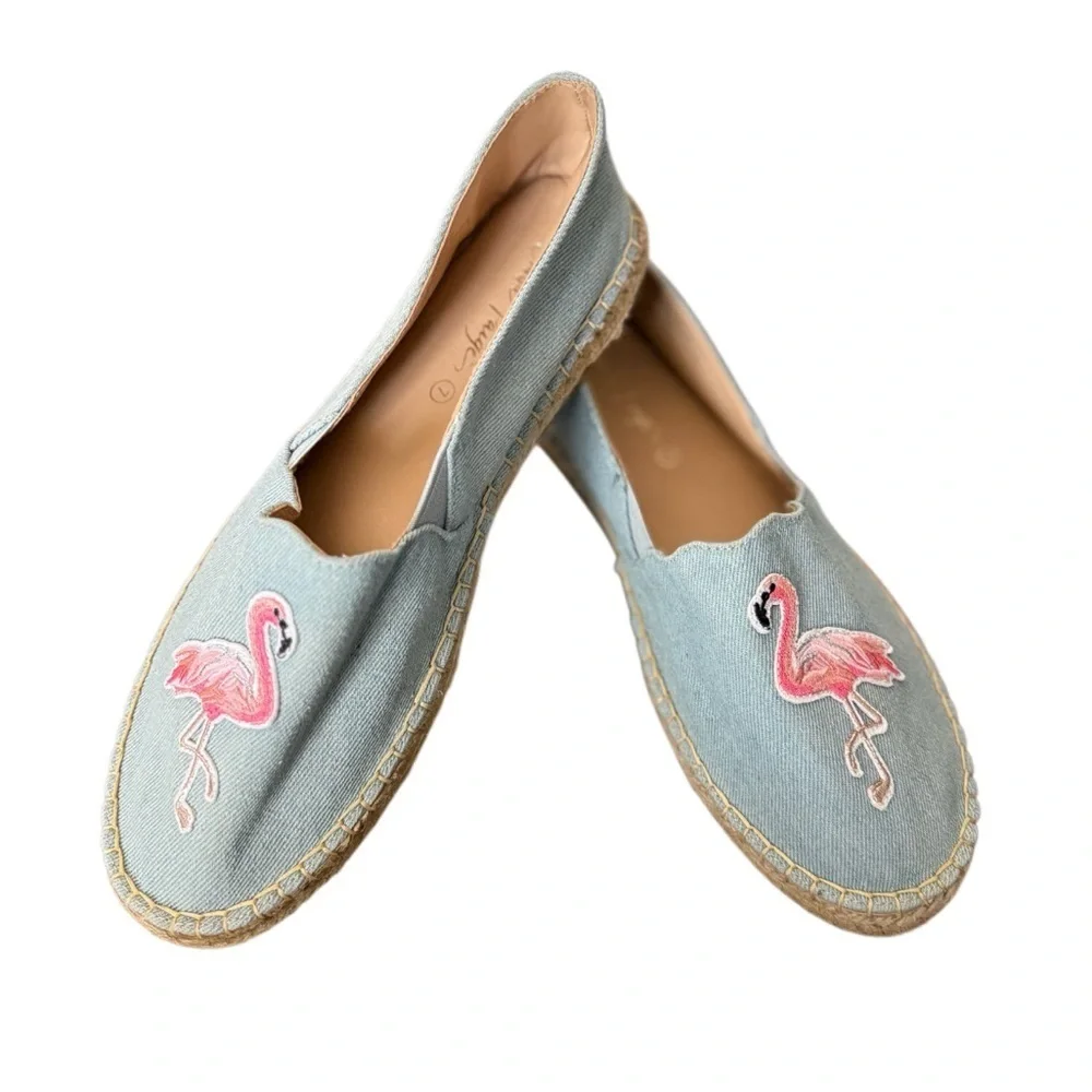 Charlie Paige Blue Flamingo Espadrilles-NWOT Size 7